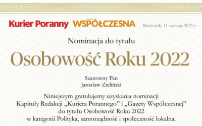 Osobowość roku 2022 – nominacja Kapituły redakcji „Kuriera Porannego” i „Gazety Współczesnej”